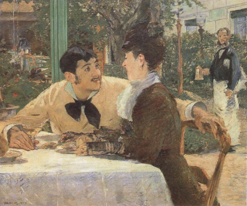 Edouard Manet In the Garden Restaurant of Pere Lathuille oil painting picture